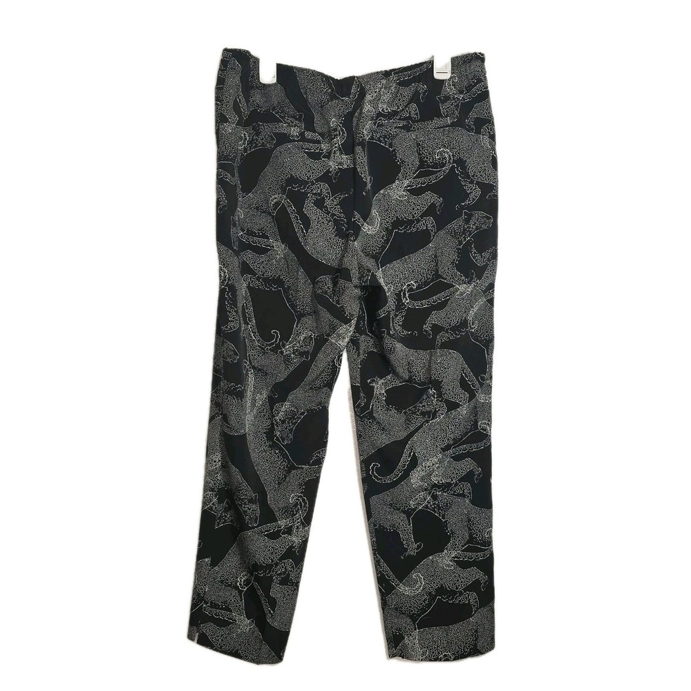 THE LIMITED Black Leopard Print Pants Women's Sz L GUC Chic Statement 🐆🖤